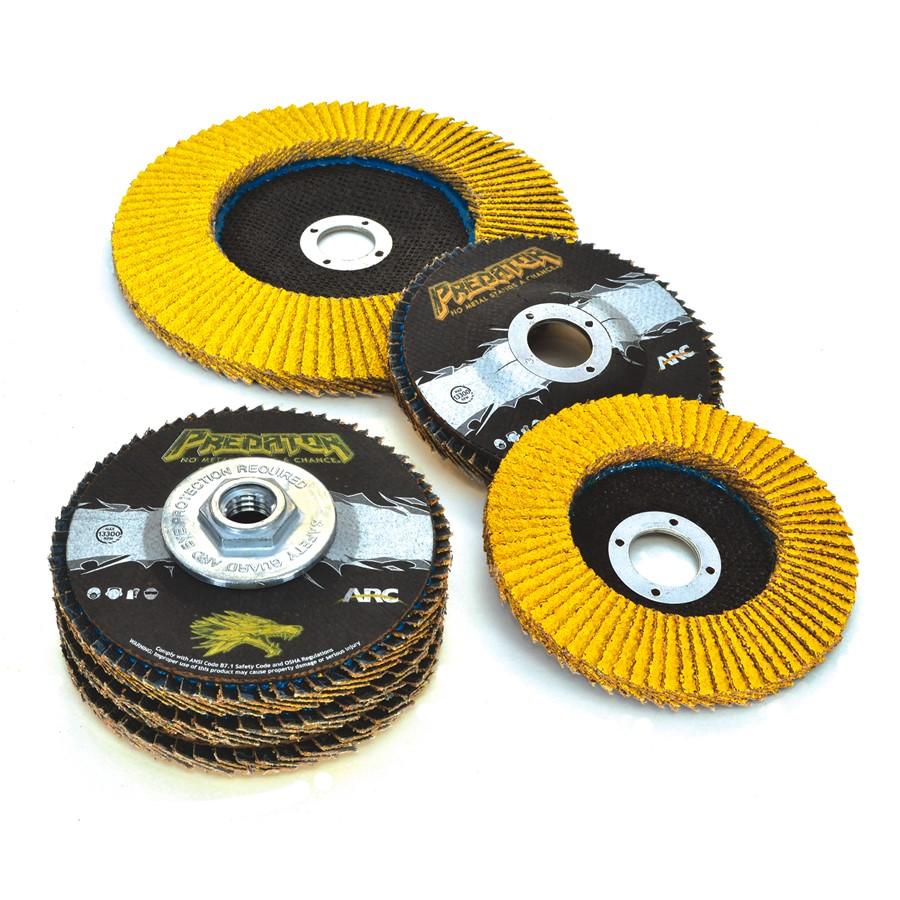 Arc Abrasives PREDATOR - Flap Discs, Type 27, Size=4.5 in x 7/8 in, Grit= 80, RPM= 13,300, Priced and sold per box quantity of 10