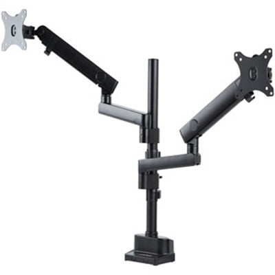 StarTech.com Desk Mount Dual Monitor Arm  Height Adjustable Full Motion Monitor Mount for 2x VESA Displays up to 32 /17lb  Stackable Arms  Matte Black