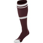 Striped Soccer Sock - Maroon White, Small