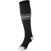 Striped Baseball Sock - Black Grey White, Medium