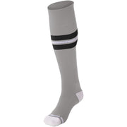 Striped Baseball Sock - Grey Black White, Large