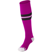 Striped Baseball Sock - Hot Pink Black White, Large