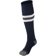 Striped Baseball Sock - Navy White Grey, Medium