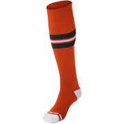 Striped Baseball Sock - Orange Black White, Large