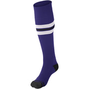 Striped Baseball Sock - Purple White Black, Medium