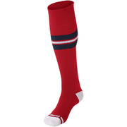 Striped Baseball Sock - Scarlet Navy White, Extra-Small