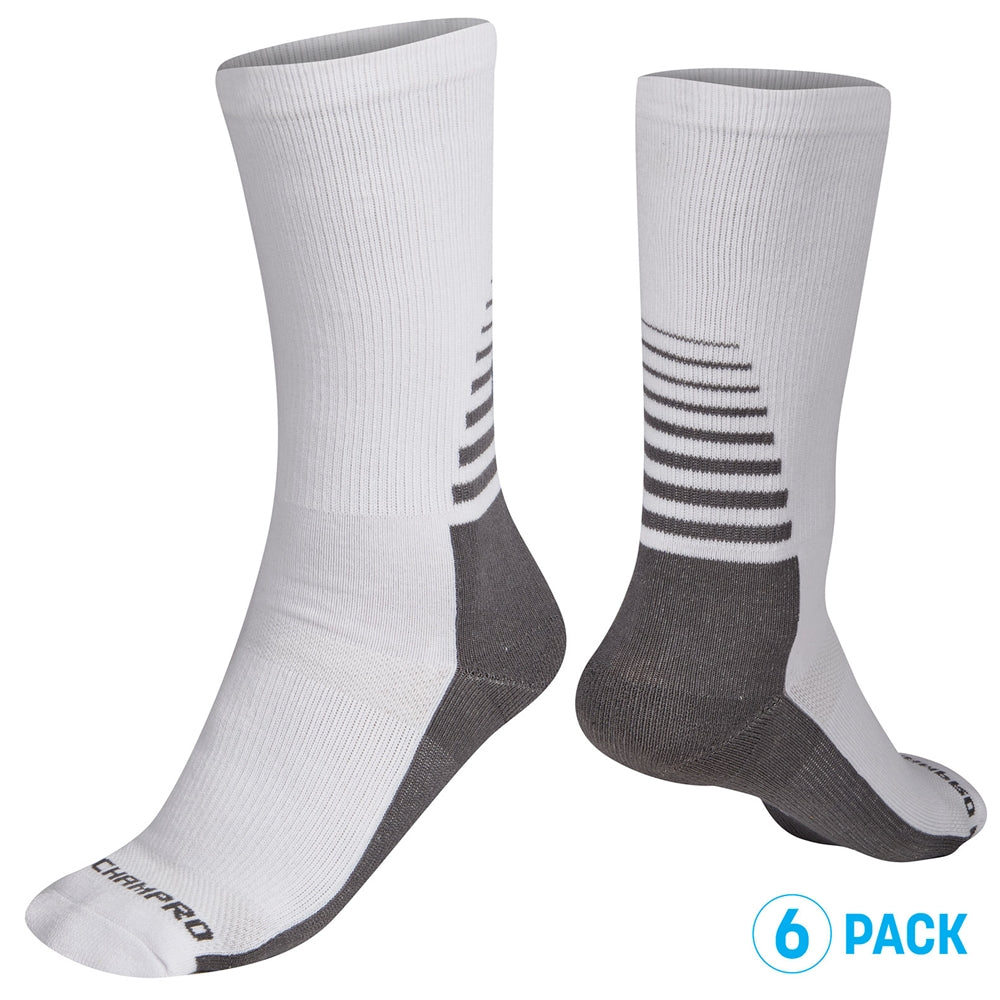 Rival Crew Sock (6-pack) - White, Small/Medium