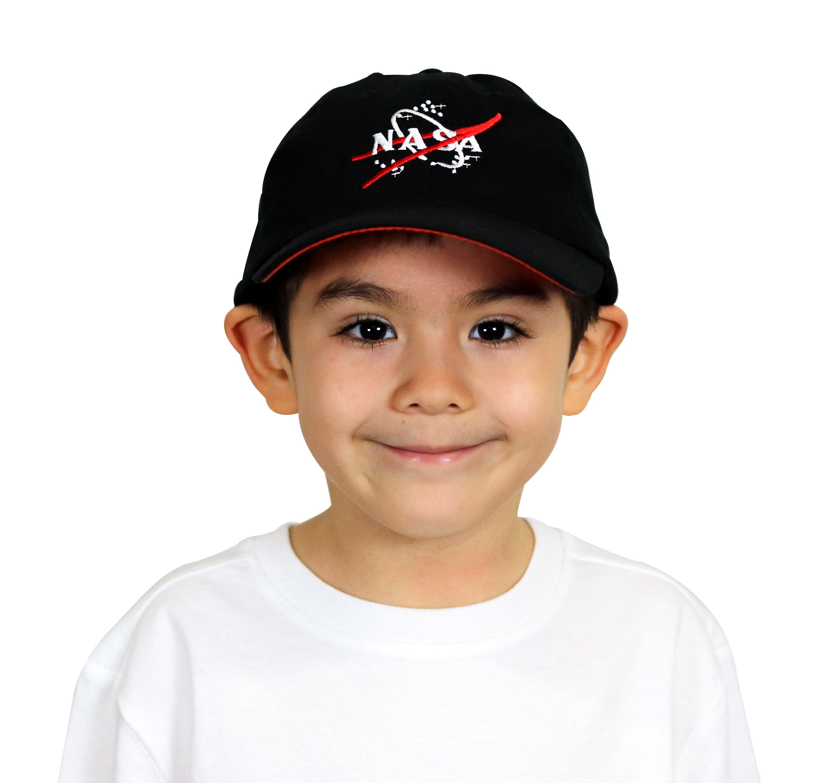Jr. Astronaut , Cap Only, Black With Orange Trim