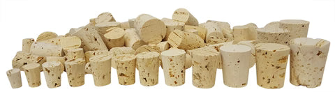 Stopper, Cork, Assorted Set, Sizes 0-16, 68 Pieces