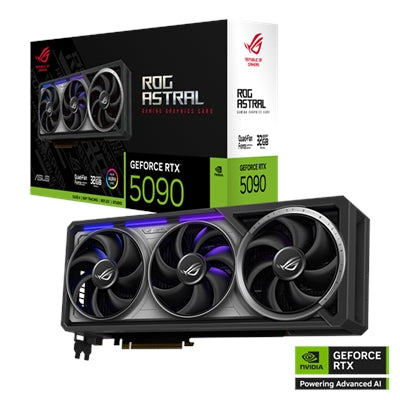 ASUS ROG Astral GeForce RTX™ 5090 Gaming Graphics Card (PCIe® 5.0, 32GB GDDR7, HDMI®/DP 2.1, 3.8-Slot, 4-Fan Design, Axial-tech Fans, Patented Vapor Chamber, Phase-Change GPU Thermal pad)
