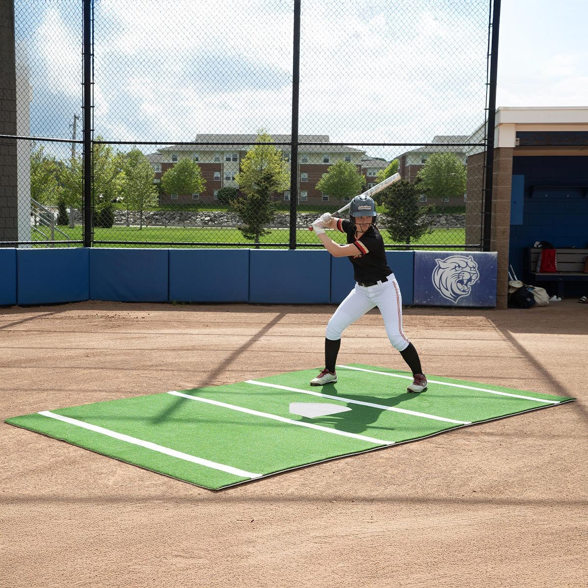 ProMounds Batting Mat Pro with INLAID PLATE 12' x 7' Green