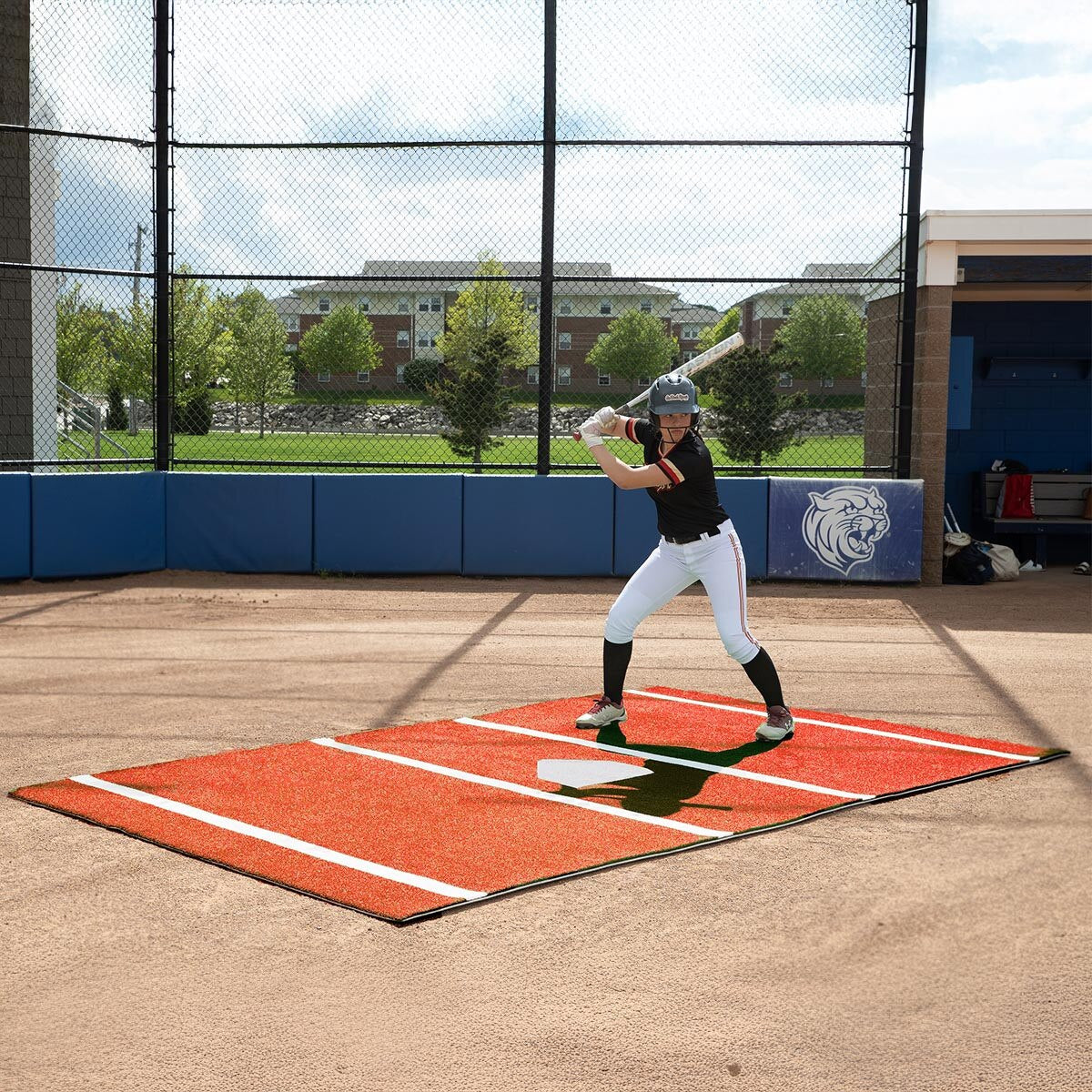 ProMounds Batting Mat Pro with INLAID PLATE 12' x 7' Clay