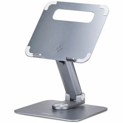 StarTech.com Telescopic Laptop Stand 360 Swivel Base Rotating Computer Riser for Desk Adjustable Height and Tilt Max 11lb/5kg Aluminum Build Portable
