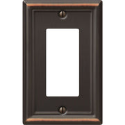 Amerelle Chelsea 1-Gang Stamped Steel Rocker Decorator Wall Plate, Aged Bronze