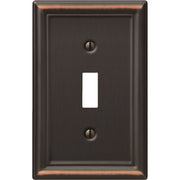 Amerelle Chelsea 1-Gang Stamped Steel Toggle Switch Wall Plate, Aged Bronze