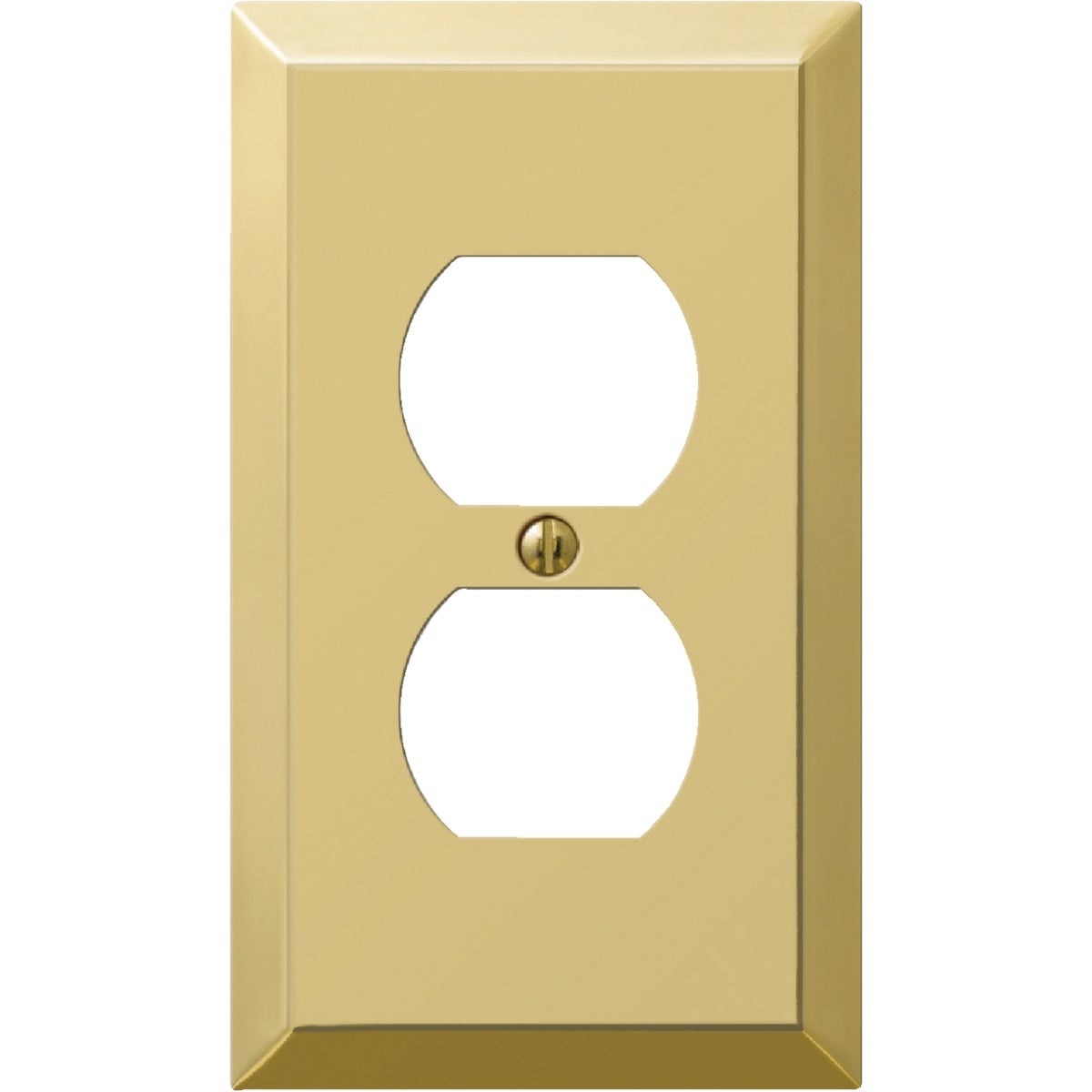 Amerelle 1-Gang Stamped Steel Outlet Wall Plate, Polished Brass