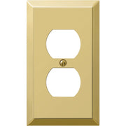 Amerelle 1-Gang Stamped Steel Outlet Wall Plate, Polished Brass