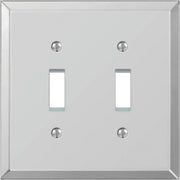 Amerelle 2-Gang Acrylic Beveled Mirror Toggle Switch Wall Plate