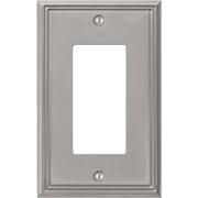 Amerelle Metro Line 1-Gang Cast Metal Rocker Decorator Wall Plate, Brushed Nickel