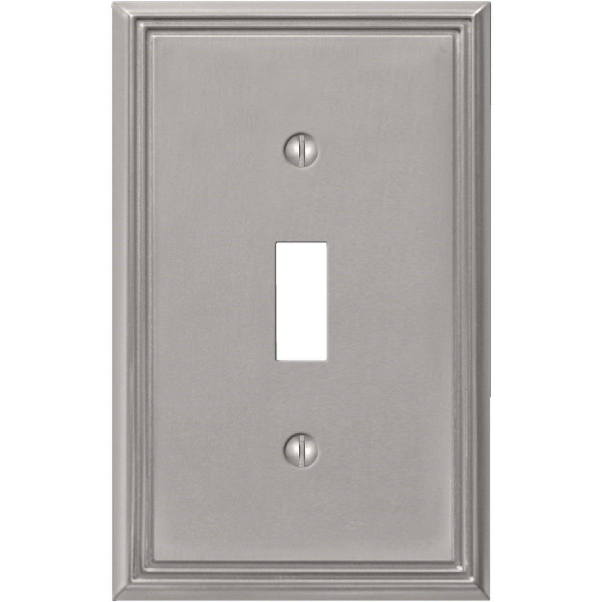 Amerelle Metro Line 1-Gang Cast Metal Toggle Switch Wall Plate, Brushed Nickel