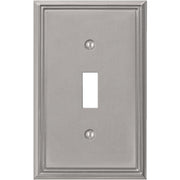 Amerelle Metro Line 1-Gang Cast Metal Toggle Switch Wall Plate, Brushed Nickel