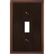 Amerelle Metro Line 1-Gang Cast Metal Toggle Switch Wall Plate, Aged Bronze