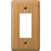 Amerelle 1-Gang Solid Oak Rocker Decorator Wall Plate, Light Oak