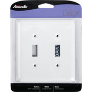 Amerelle 1-Gang Stamped Steel Toggle Switch Wall Plate, White