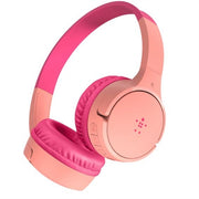 Belkin - Wireless Bluetooth on-Ear Headphones for Kids W/ Mic - 85dB Limit - W/ USB-C Cable - Headset - Stereo - Pink