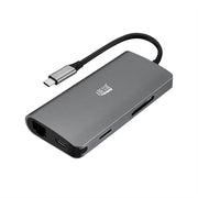 Adesso USB C Docking Station Multiport Adapter Type C Hub HDMI Support 4K  RJ45 Ethernet Port  100W PD Charging  3USB  SD/TF Card Reader TAA Compliant