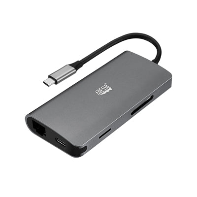 Adesso USB C Docking Station Multiport Adapter Type C Hub HDMI Support 4K  RJ45 Ethernet Port  100W PD Charging  3USB  SD/TF Card Reader TAA Compliant