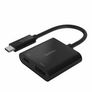 Belkin - USB-C to HDMI Adapter + USBC Charging Port, 4K UHD Video, 60W Passthrough Power - Black