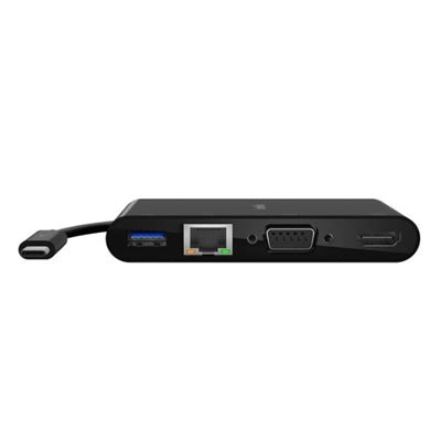 Belkin 4-in-1 USB-C Hub, MultiPort Docking Station for iPad, iPad Mini, & MacBook, Mac Mini, MacBook Air, MacBook Pro with USB-C Gigabit Ethernet, USB-A 3.0, VGA, & 4K HDMI