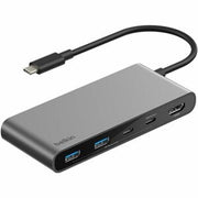 Belkin - 7-Port Hub W/ 4K HDMI Display @ 60Hz, 100W Power Delivery, Fast Data Transfer 5Gbps, USB-C Multiport Adapter - Space Gray