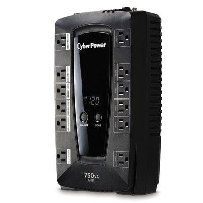 CyberPower AVRG750LCD Intelligent LCD UPS - 750VA/450W  120 VAC  NEMA 5-15P  Compact  12 Outlets  LCD  PowerPanel Personal