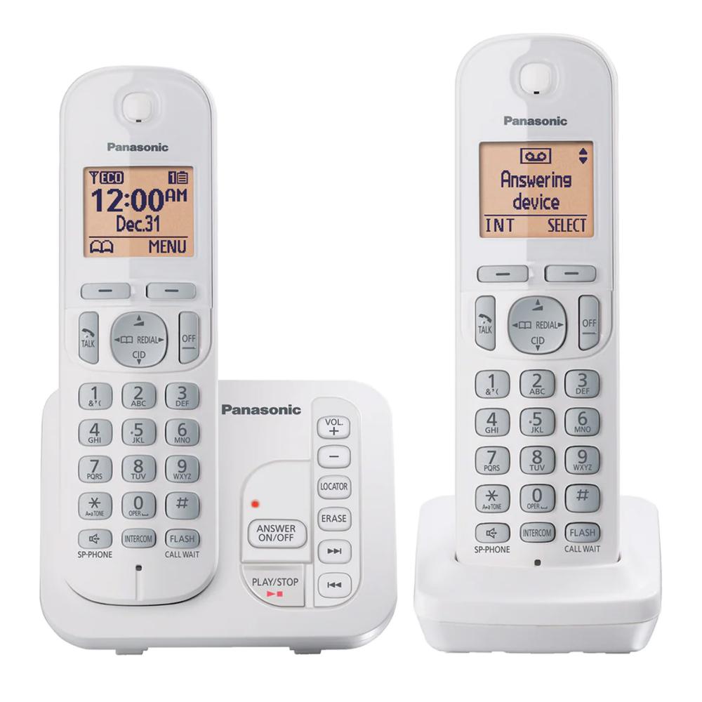 Panasonic Panasonic DECT 6.0 Digital Answering System Caller ID Expandable Up to 6 Handsets Intercom Cordless Phone (KX-TG7122SK) - 2 Handsets