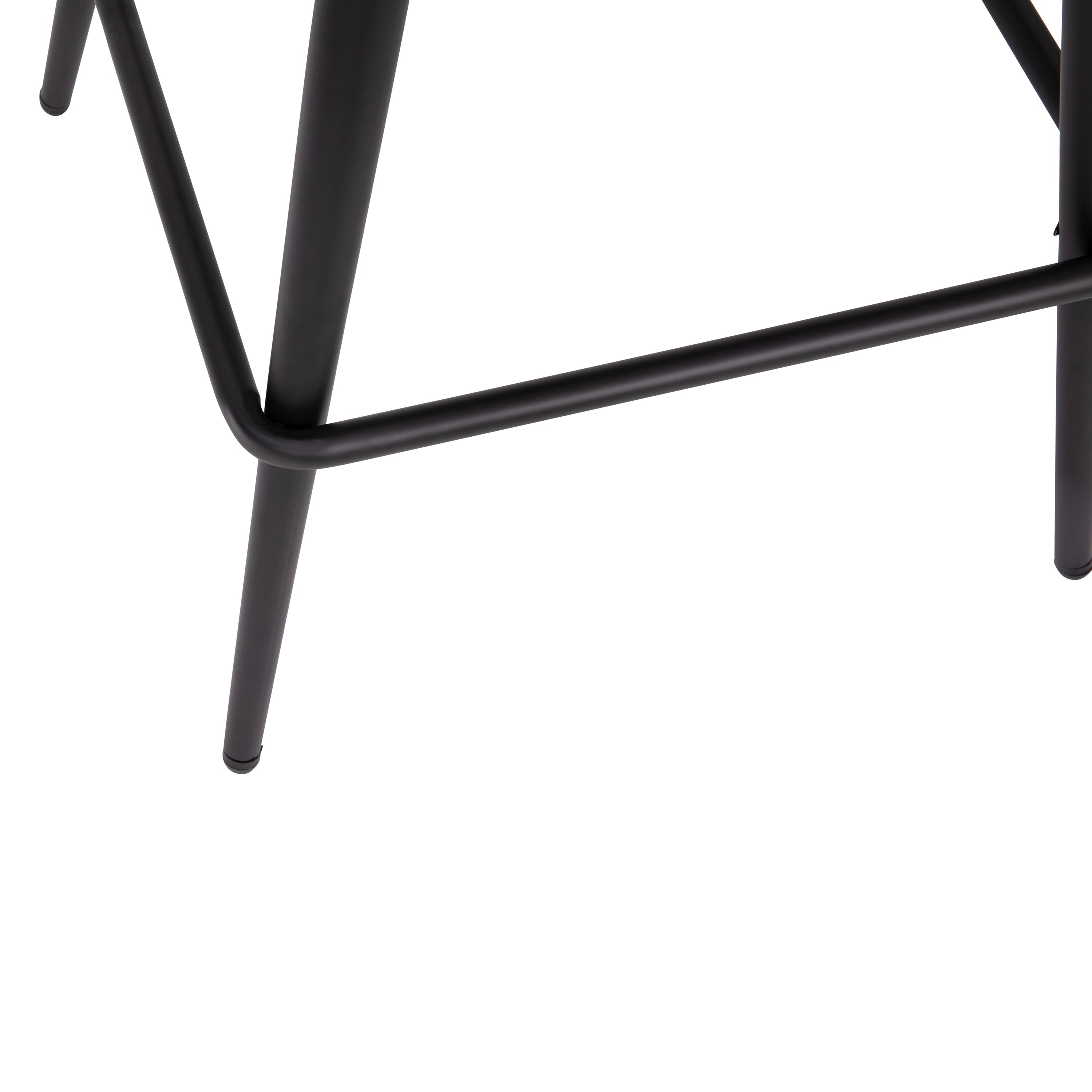 Lyla Set of 2 Commercial High Back Modern Armless 26" Counter Stools with Contoured Backrests, Steel Frames and Footrests, Gray Faux Linen-Set of 2