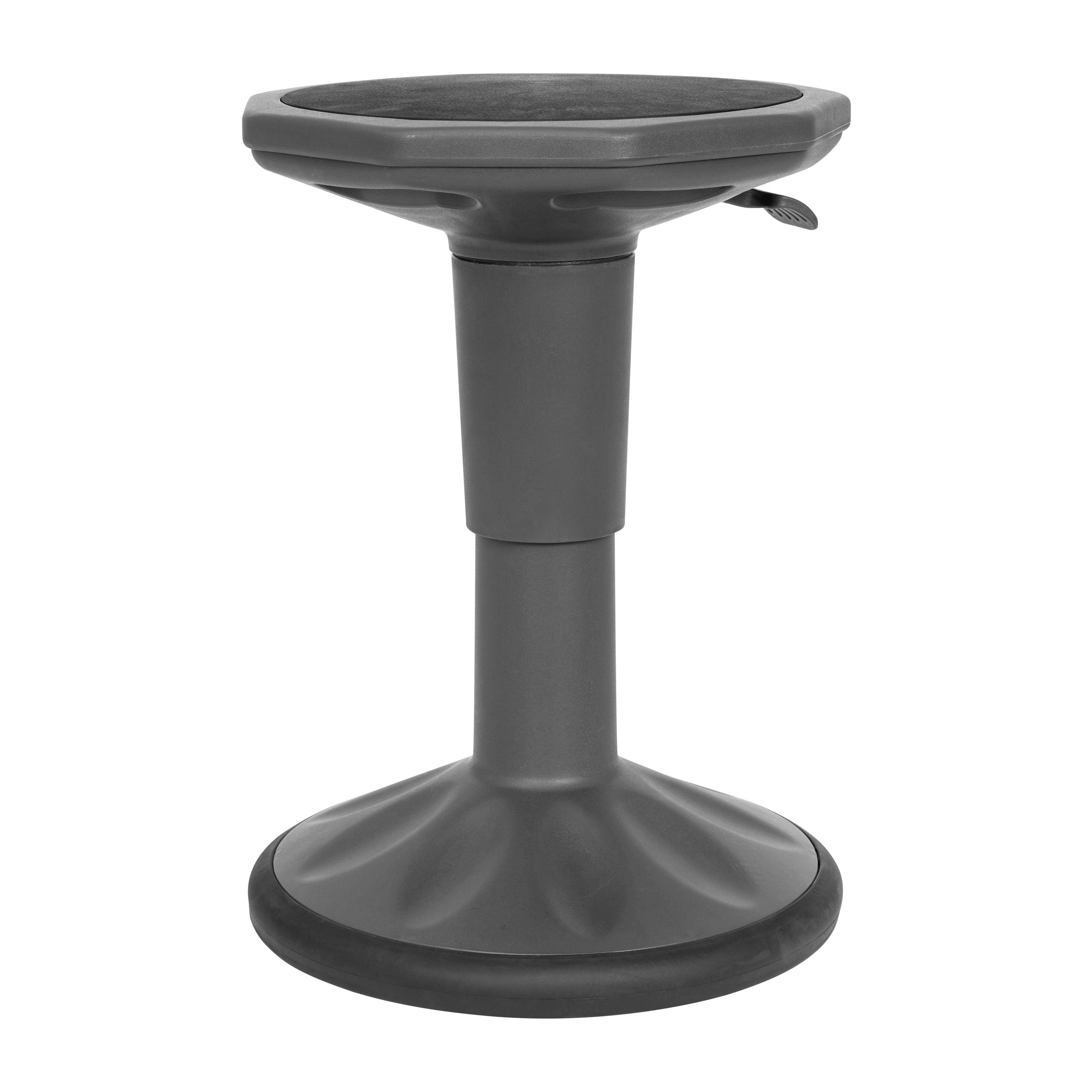 Carter Adjustable Height Kids Flexible Active Stool for Classroom and Home with Non-Skid Bottom in Gray, 14" - 18" Seat Height