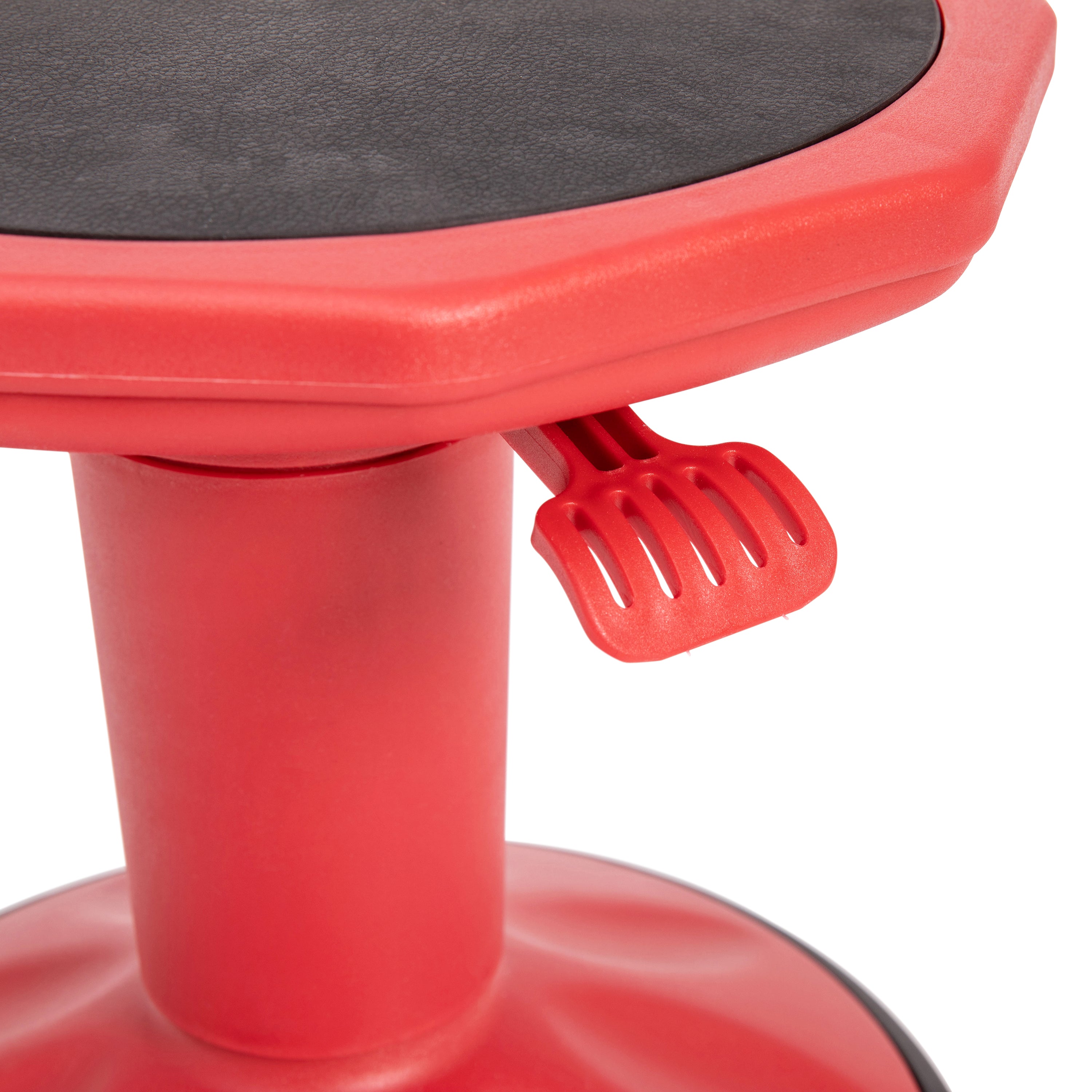 Carter Adjustable Height Kids Flexible Active Stool for Classroom and Home with Non-Skid Bottom in Red, 14" - 18" Seat Height