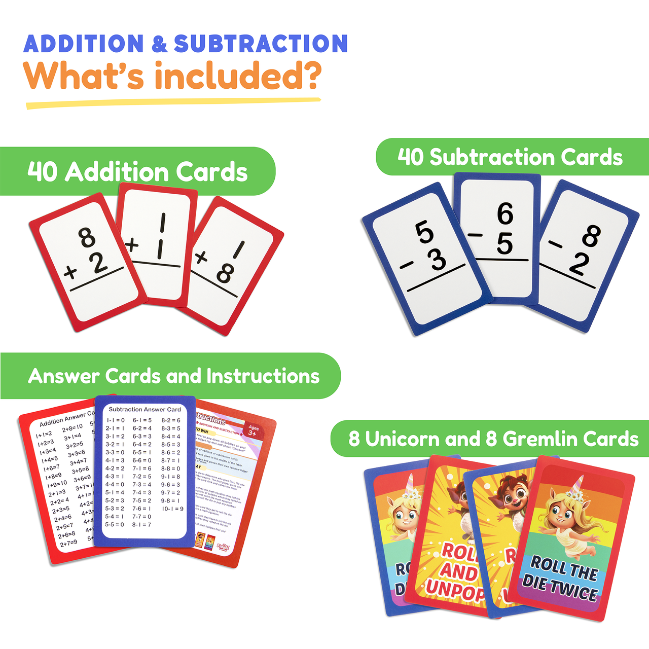 Card Packs/ Add-ons - Pre-K & Kindergarten Addition & Subtraction Card Pack: Pre-K - Kindergarten