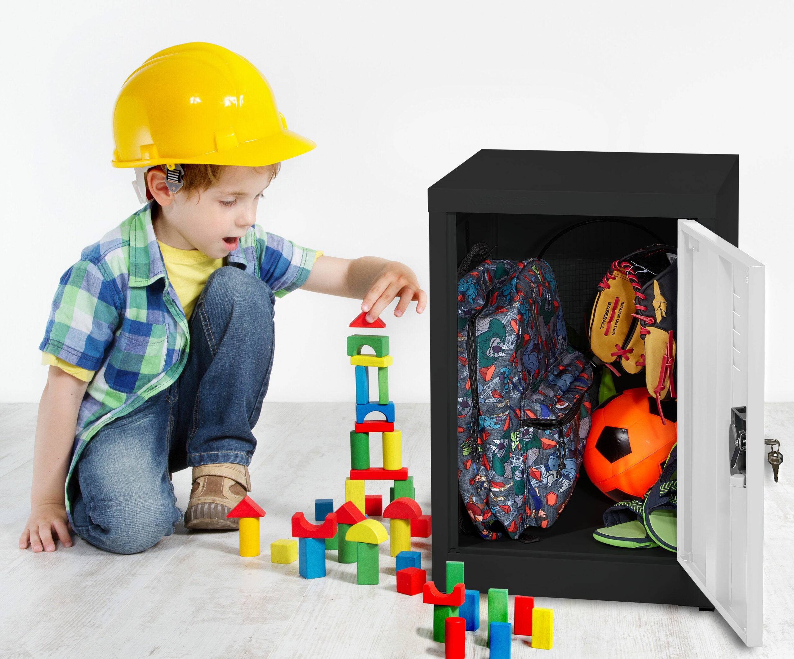24'' Locker for Kids – Black Body With White Doors 2-Pack