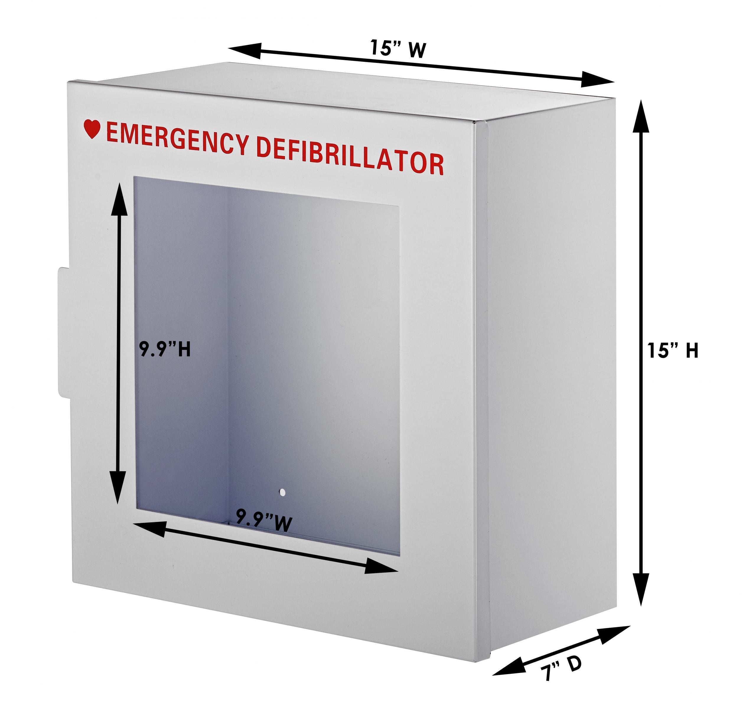 Non-Alarmed Steel Cabinet for Defibrillators in White
