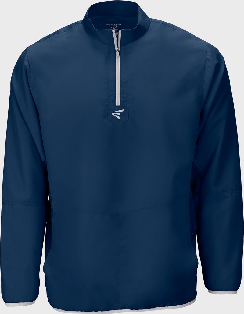 Easton Youth Alpha Long Sleeve Cage Jacket - Medium - Navy/Silver