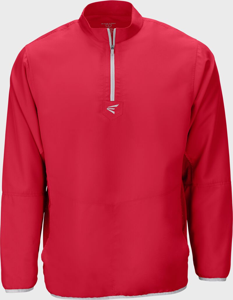 Easton Youth Alpha Long Sleeve Cage Jacket - Medium - Red/Silver