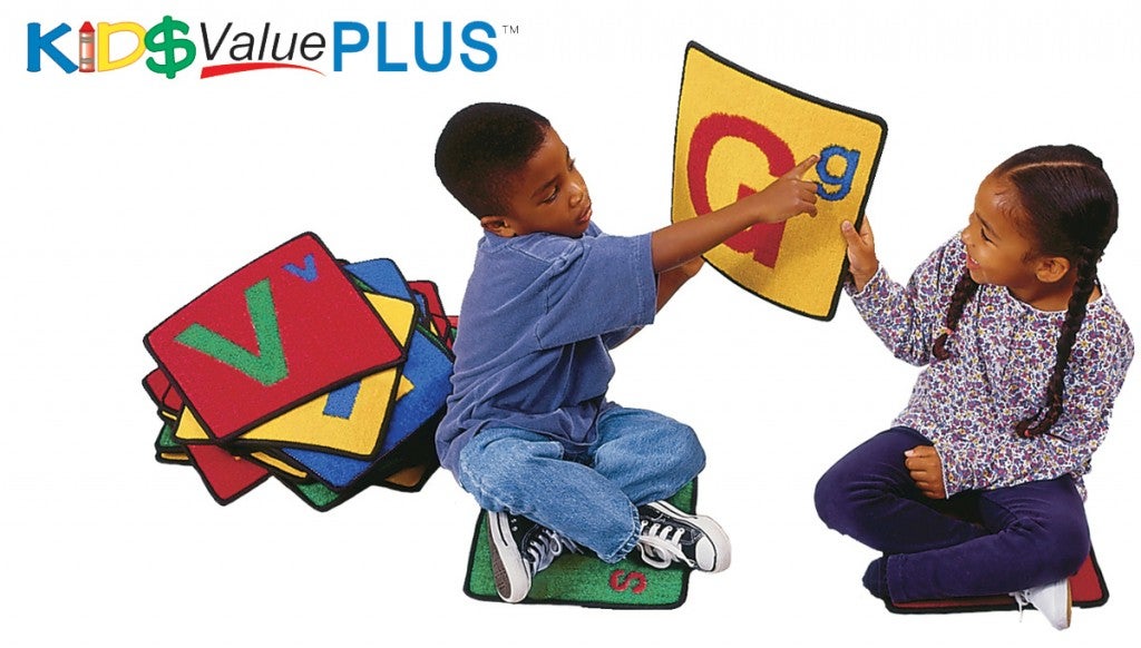 Alphabet Seating  - 12in Squares Kit - Set of 26 - Blue
