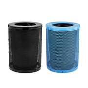 Alpine Industries Outdoor Diamond Steel Blue and Black Trash Can With Flat Lid, 72 Gallon