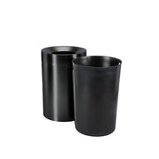 50 Gallon Stainless Steel Trash Can with Liner in Matte Black