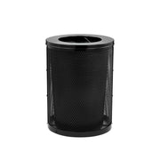 Alpine Industries Outdoor Diamond Steel Trash Can With Flat Lid, 36 Gallon, Black