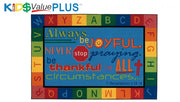 Always Be Joyful Circletime Rug - 6ft x 9ft - Rectangle - Blue