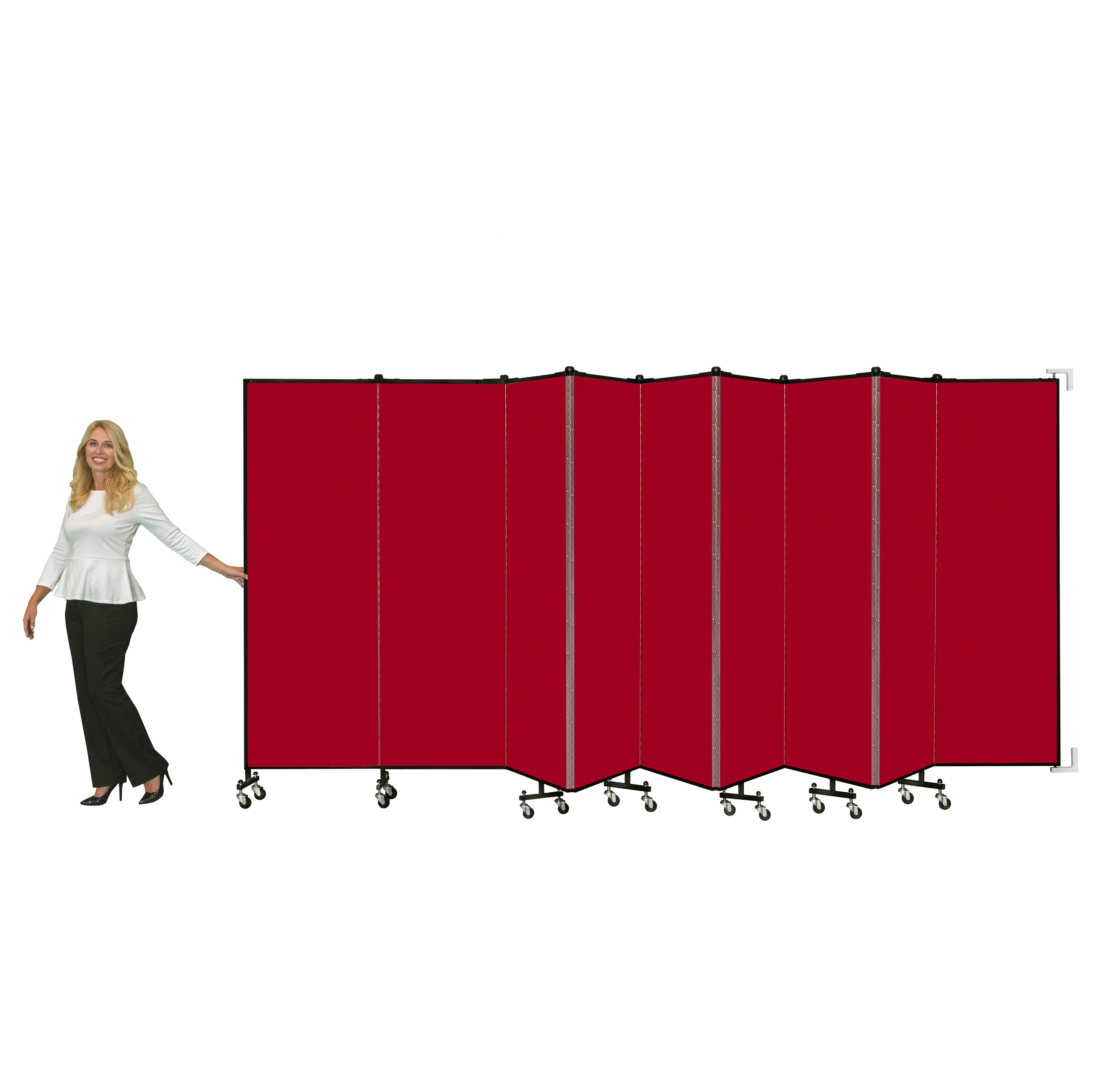 Wallmount Room Divider - 6' 8"H x 9' 2"L - 5 Panel, Coal, Vinyl